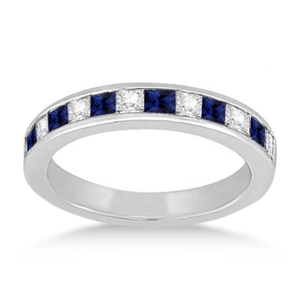 "Attractive 925 Silver Plated Dark Blue CZ Couple Ring, FB16FA1081 - Picture 1 of 1